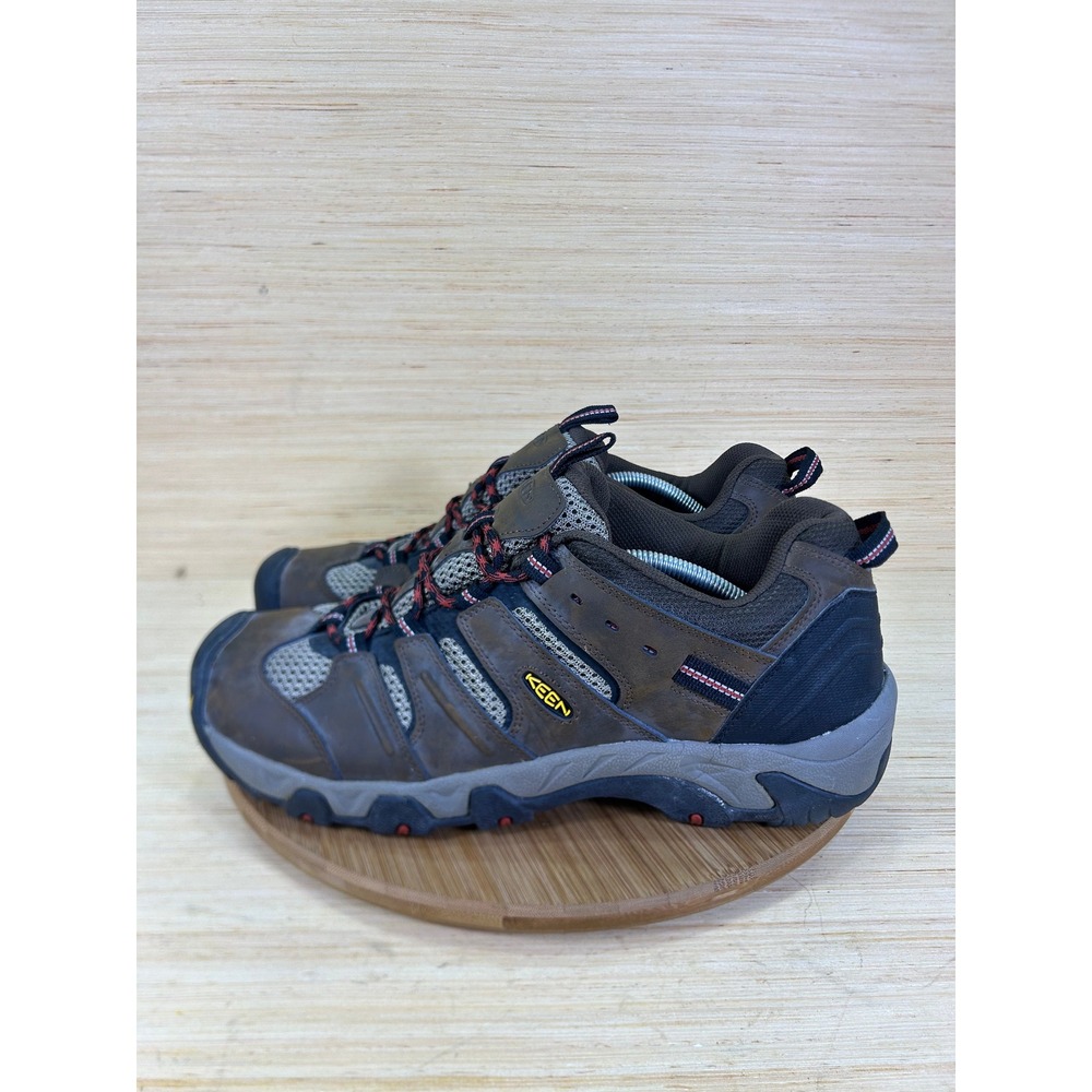 KEEN Koven Low Brown Leather Mesh Trail Hiking Shoes Mens Size 13